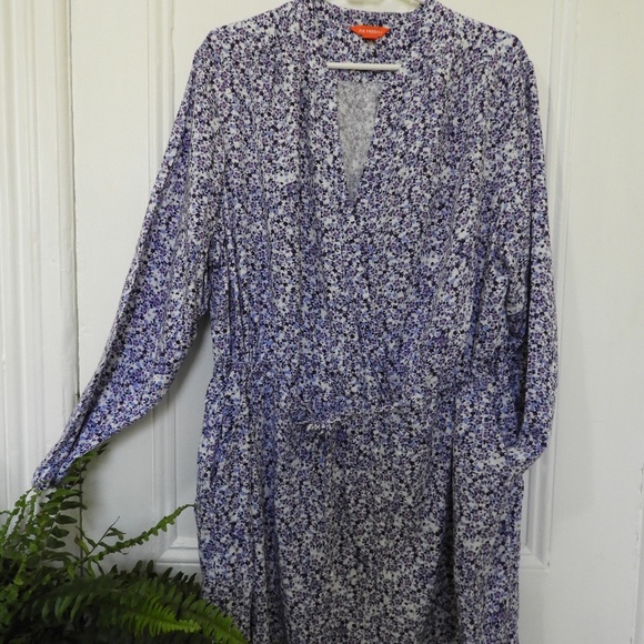 Joe Fresh Shirt Dress - Lavender/Purple Print 2x - Picture 1 of 3